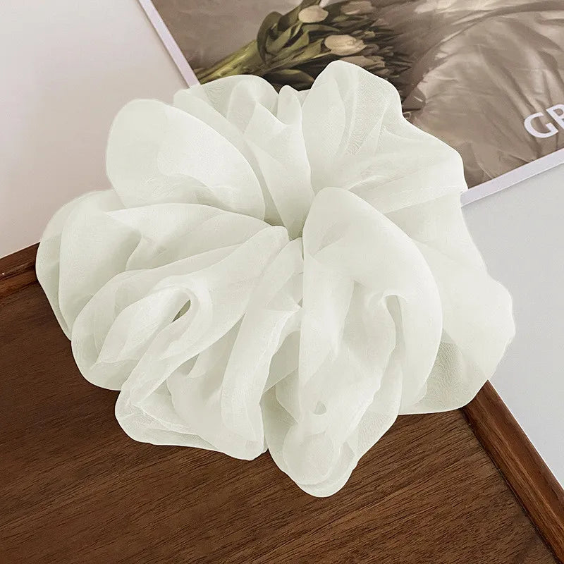 Large Mesh Hair Rope for Women Simple and Fashiona Does Not Hurt The Hair Hair Rope Cute Girl High Ponytail Scrunchie E