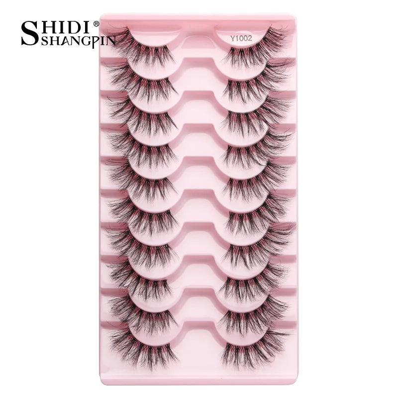 SHIDISHANGPIN 5/10Pairs False Lashes Cat Eye Eyelashes Eyelash Extension 3D Mink Half Lashes Natural Makeup faux Cils maquiagem