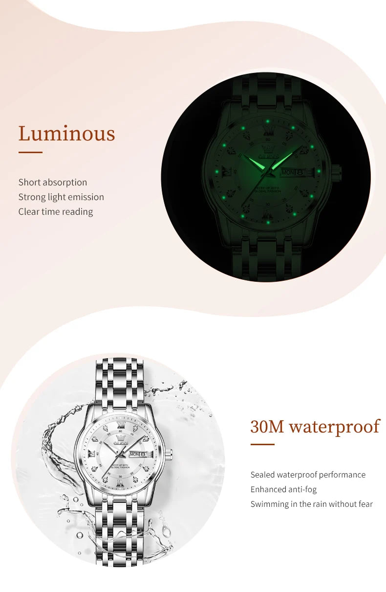 OLEVS 5513X Women Watch Original Fragrant Quartz Wristwatch Automatic Date Watches For Women Waterproof Luminous Gifts For Women