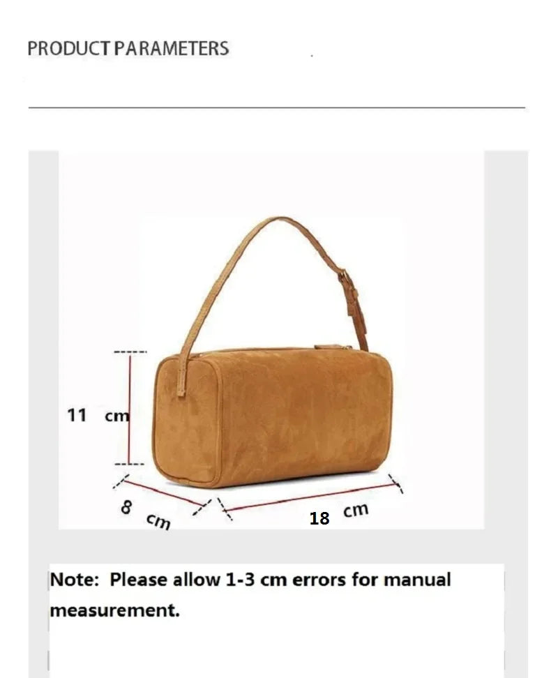 VIELINE Women's Pencil Bag Pillow Bag Genuine Leather Underarm Hobo Bag Day Clutches Ladies Simple Design Mini Purse