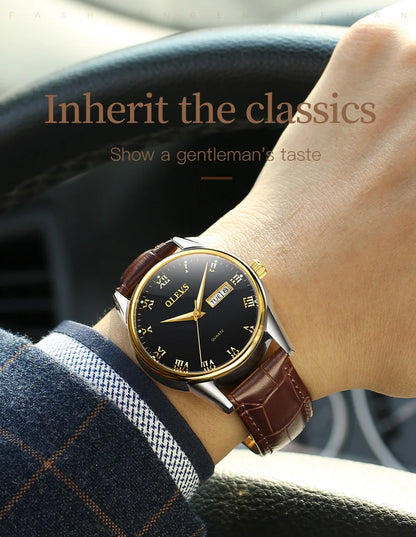 OLEVS Brand Belt Style Double Calendar Quartz Women's Watch 5582