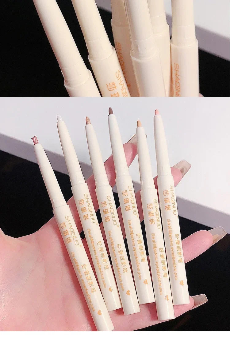 Glitter Pink Lying Silkworm Pen Color Natural Brightening Matte Eye Shadow Pencil Shimmer Glue Eyeliner Waterproof Korean Makeup