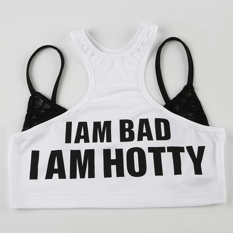 PixieKiki Letter Print Fake Two Pieces Racerback Tank Top Women Trendy Clothes 2024 Summer Y2k Crop Tops Streetwear P67-CA10