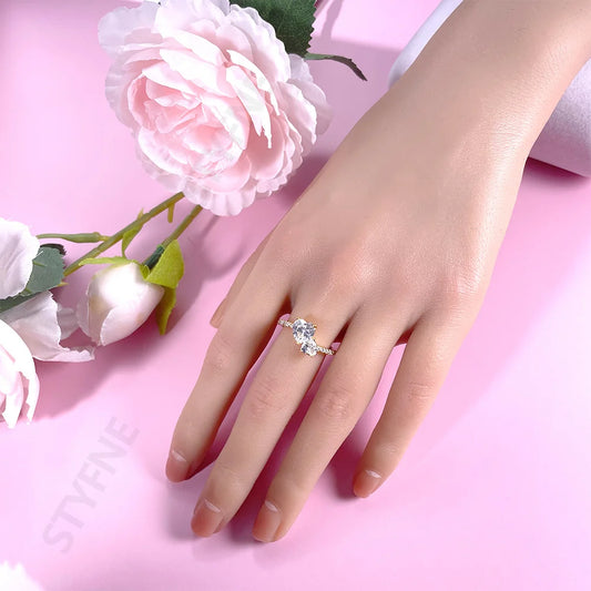Women 925 Sterling Silver Eternal white Heart-Connected Rings Jewelry Anniversary Birthday Fashion Gifts for Mother Wife Girls