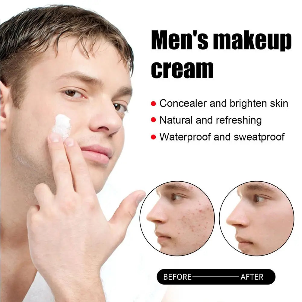 Men's Makeup Cream Acne Mark Concealer for Hydrating Moisturizing Oil Control Pore Shrinkage Firming Male Facial Skin Care