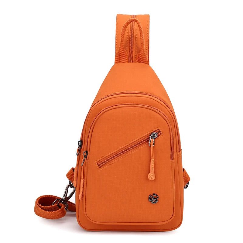 Waterproof Nylon Women Chest Shoulder Bags for Female Crossbody Sac Ladies Crossbody Bags Lightweight Girls Messenger Travel Bag Tianmi Orange