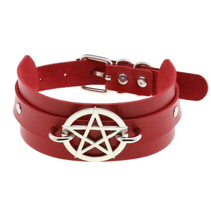 Punk Red Choker Necklace PU Leather Sexy Spiked Neck Strap Clavicle Collar Men Necklaces Hollween Women Y2K Jeweley Gift