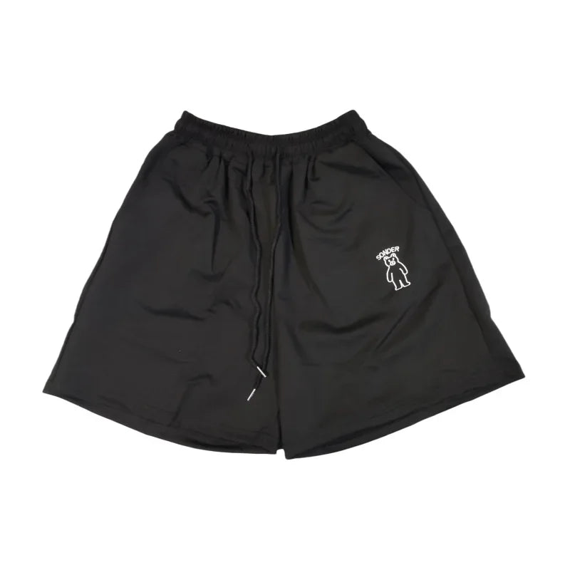 Loose Shorts Solid Pants For Women Streetwear Summer Clothes Cute Bear Printed Ropa De Mujer Elastic High Waist Casual Trousers