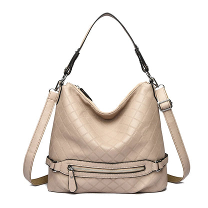 Genuine Brand High Quality Leather Casual Tote Luxury Handbags Women Bags Designer Shoulder Underarm Bags for Women Bucket Sac Apricot