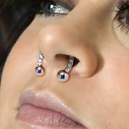 G23 Titanium CZ Paved Horseshoe Ball Piercing Nose Septum Ear Cartilage Tragus Earring Lip Nipple Eyebrow Rings PIERC Jewelry