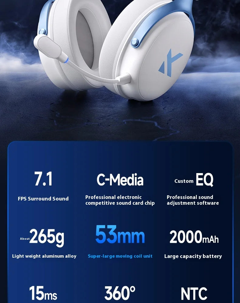 MCHOSE V9 pro Wireless Bluetooth Headset Low Delay Three Mode Microphone Noise Reduction Dynamic Sound for Office And Gaming Badiee Stylez