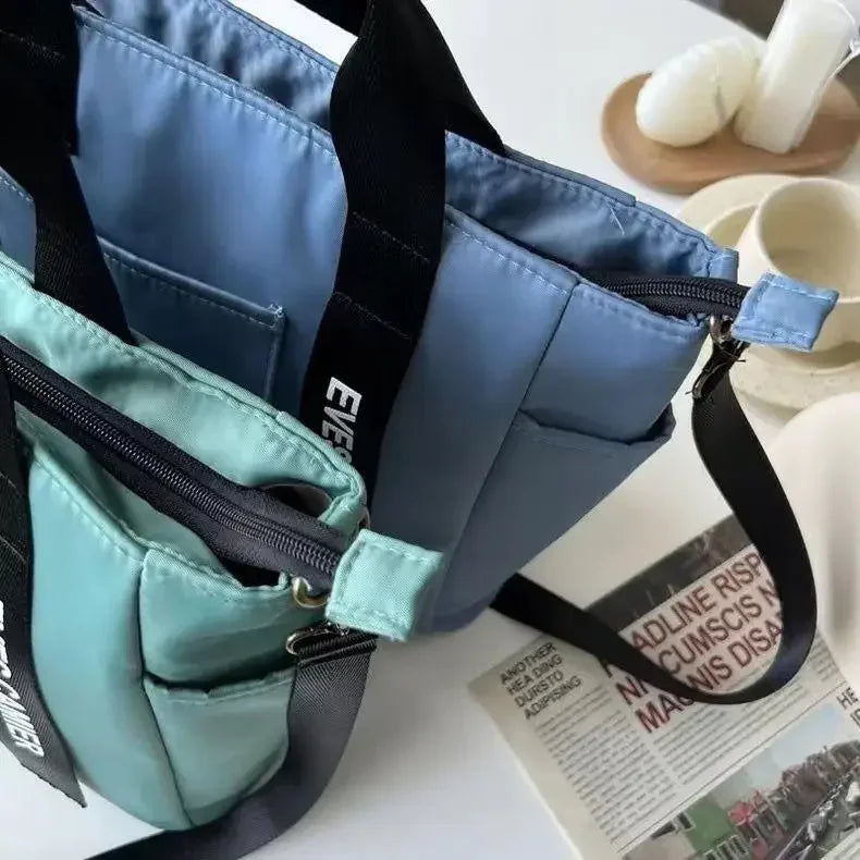 New Casual Tote Large Capacity Shoulder Bag Nylon Waterproof Canvas Handbag Simple Fashion Messenger Bags For Schoolgirl