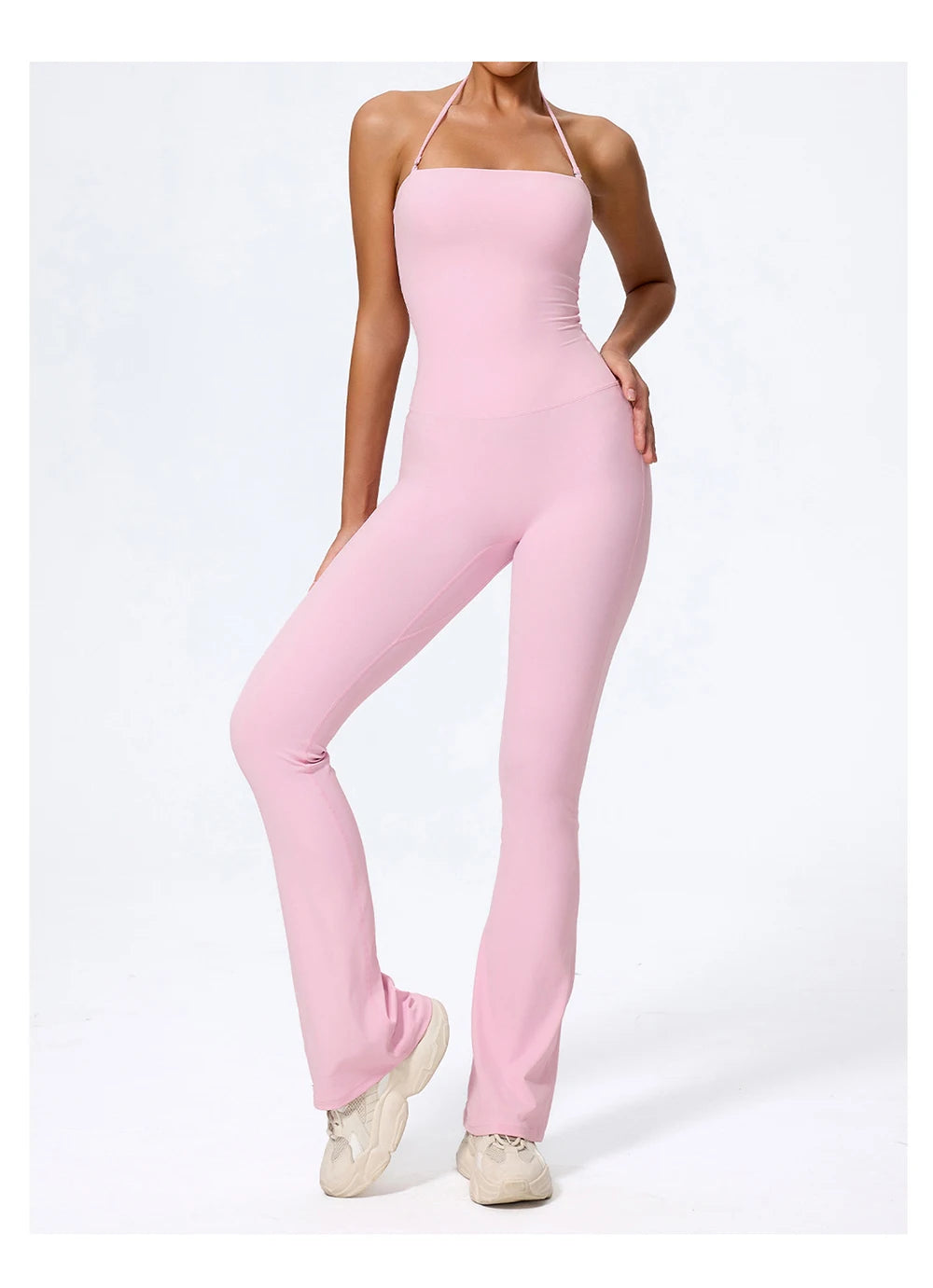 Fashionable Peach-Shaped Hip-Lifting And Neck-Hanging Yoga Jumpsuit For Women Casual And Slightly Flared Fitness Yoga Wear Badiee Stylez