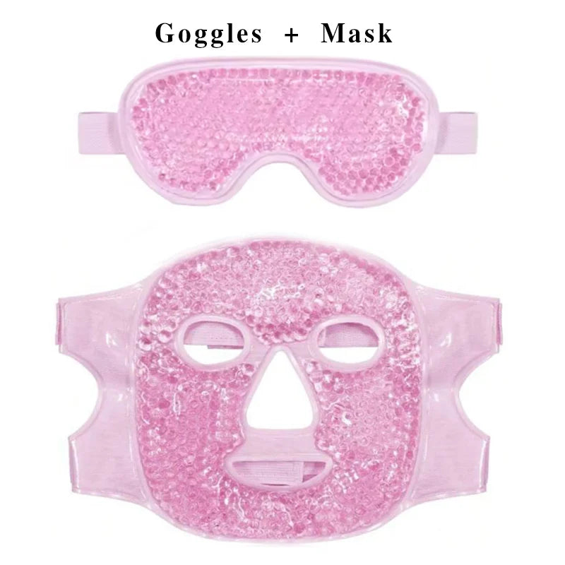 Facial and Eye Mask Ice Pack - Reduces facial puffiness, dark circles. Gel bead-shaped hot and cold packs for facial care before Badiee Stylez