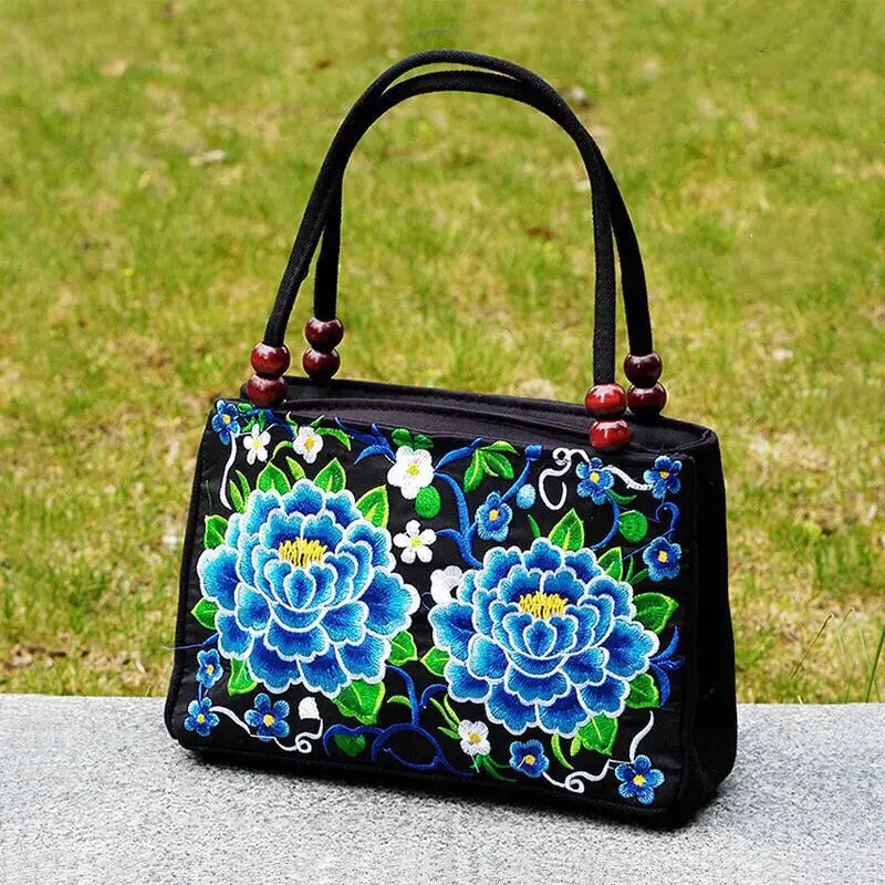 Fashion All-match 2024 New Girl Ethnic Style Embroidered Canvas Ladies Handbag Multifunction Mochila Mujer Sac A Dos 5
