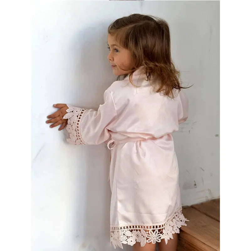 Personalised Robe Green Custom Bridal Robe Wedding Bridesmaid Kimono Sage Green Bathrobes Silky & Lace Detail Bridal Party Dress