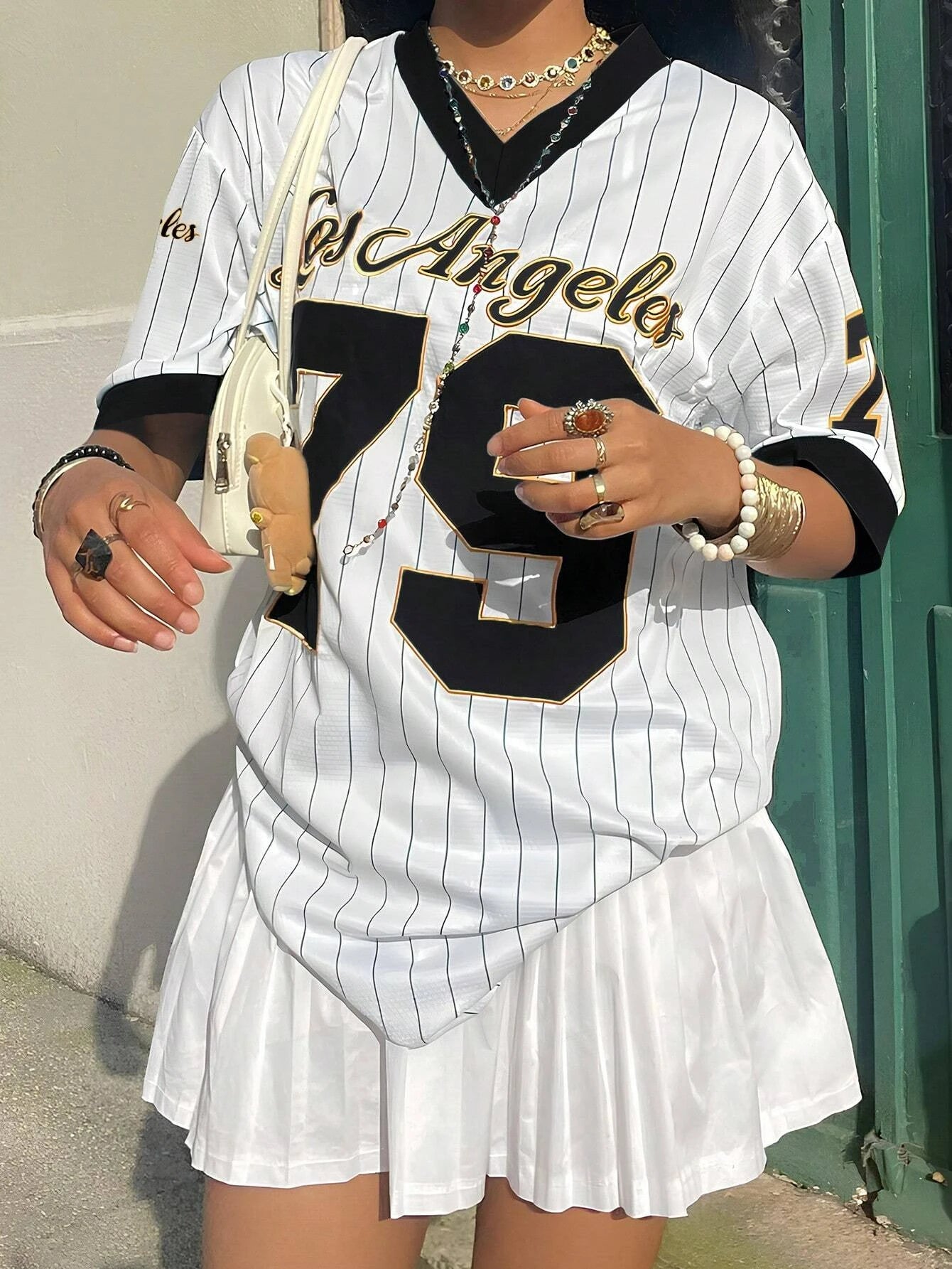 Los Angeles No.79 Football Jersey American Style Street Jersey V-neck Short Sleeve Summer Trend Oversized Casual Fashion Tshirt wjr327042