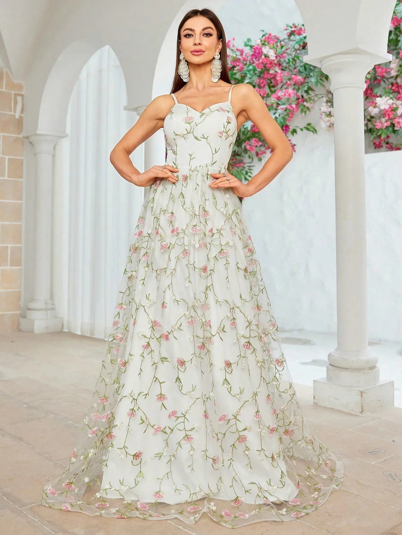 European and American Style Mesh New Embroidered Dress, Photo Party, Dance Party, Embroidered Evening Dress, Sweet Dress, 2025 Badiee Stylez