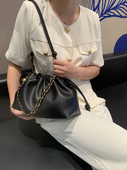 Brand Design Fashion High-grade Texture Leather Cloud Bag Luxury Ladies High Quality Cowhide Shoulder Crossbody Bags For Women