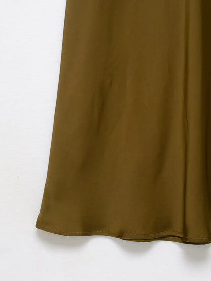 TRAF women's V-neck short sleeved autumn new item 2025 contrasting lace silk texture MIDI dress long  French evening dress Badiee Stylez