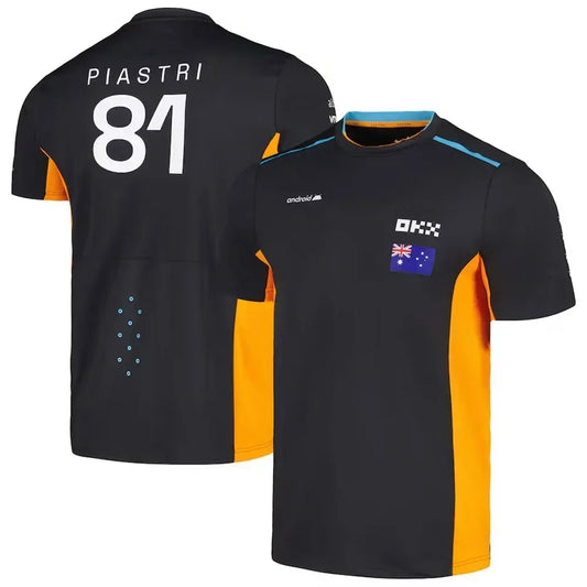 2025 New 4-81 F1 Racing Lando Norris T-shirt Racing Wear Outdoor Sports Adult and Women Training Wear Short Sleeves 1-DCRQZ140-13