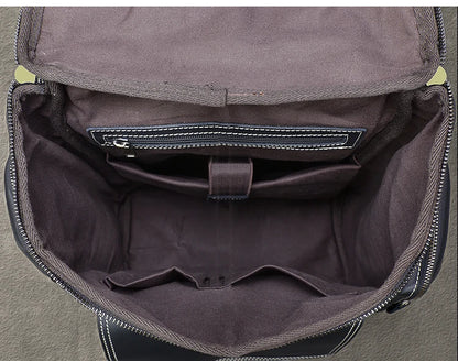 Vintage Crazy Horse Genuine Leather Backpack Men Leather Bagpack Climbing Rucksack male Large Hiking Backpack M814