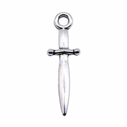 WYSIWYG 20pcs 24x8mm Antique Silver Color Sword Charms Pendant For DIY Jewelry Making Handmade Jewelry Craft Findings