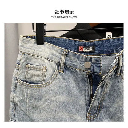 Summer 2023 New Luxury Men's Shorts Korean Style Streetwear Short Jeans with Designer Large Pockets Cargo Casual Denim Shorts