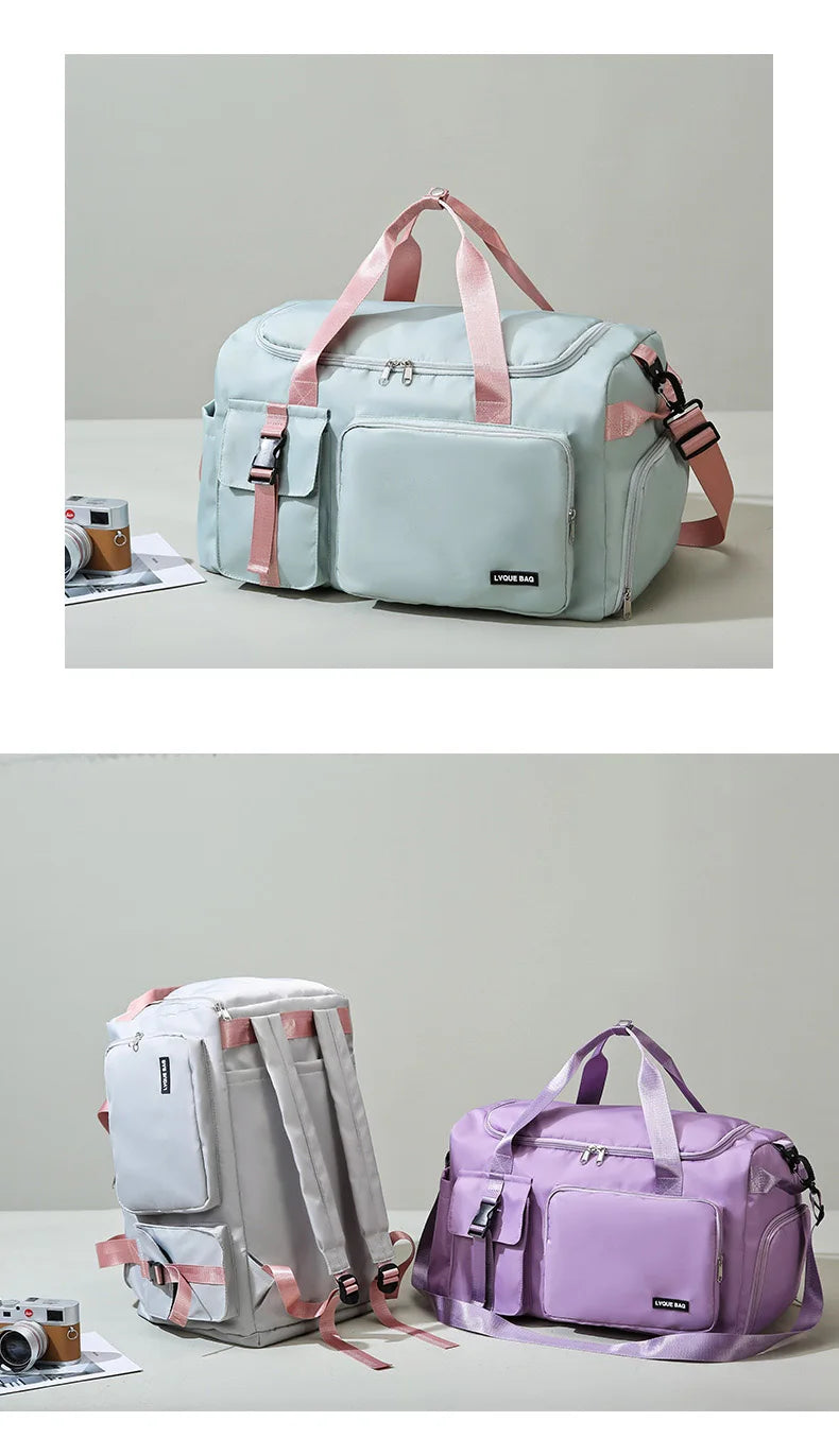 Sports Gym Bag Travel Dry Wet Handbags For Women Female Swimming Shoulder Crossbody Fitness Outdoor Travel Bag Weekender Duffel - Badiee Stylez