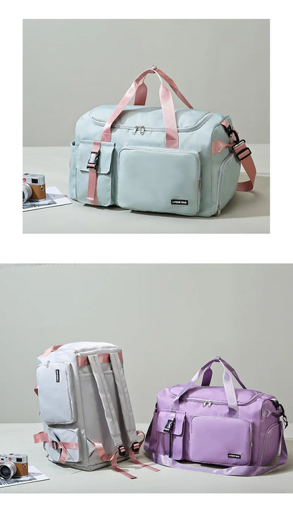 Sports Gym Bag Travel Dry Wet Handbags For Women Female Swimming Shoulder Crossbody Fitness Outdoor Travel Bag Weekender Duffel - Badiee Stylez