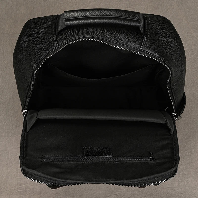 Hot Sale 15.6" Men Laptop Backpack Genuine Leather Waterproof Backpack Fashion Travel Bags School Bag Leather Bookbag Daypack