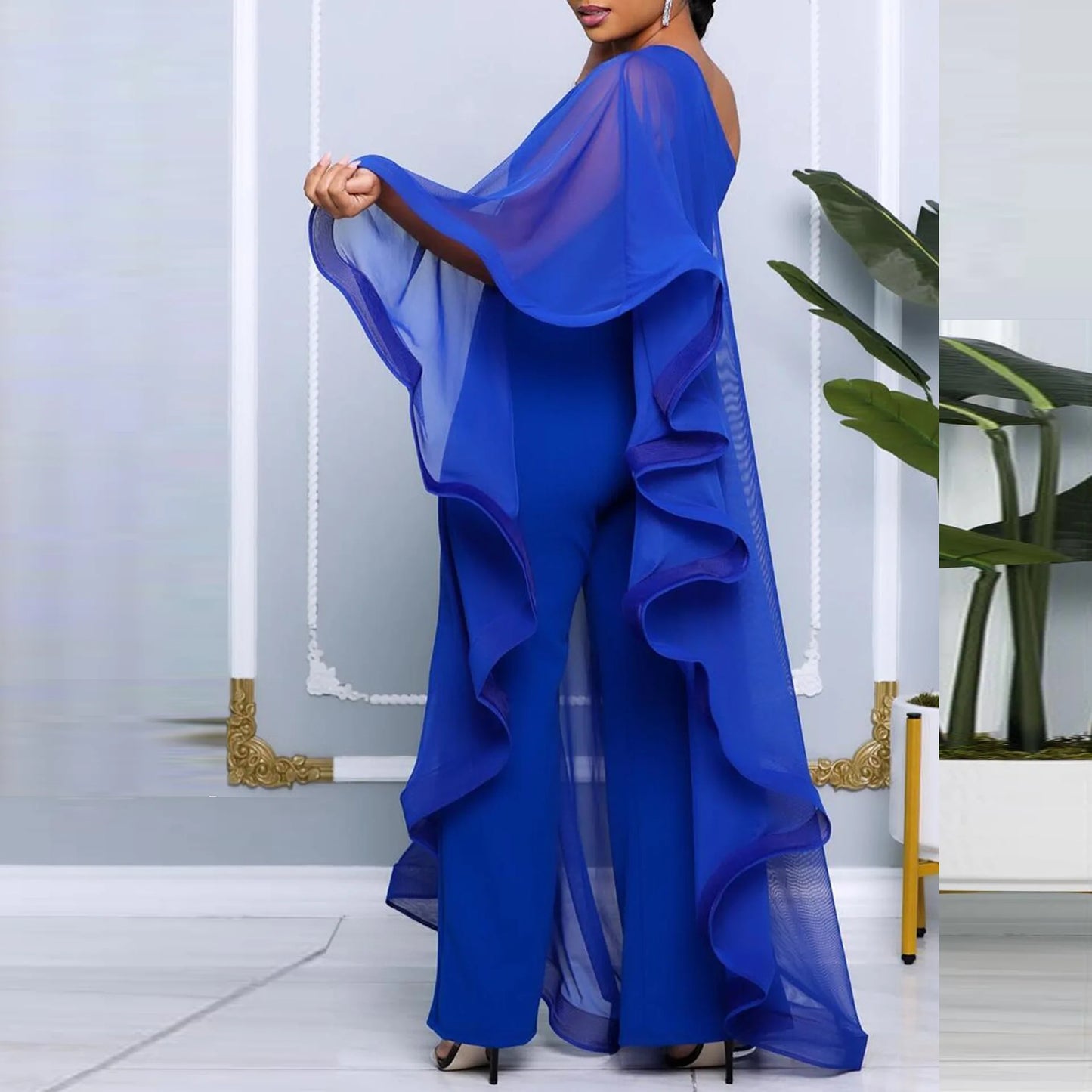 Women One Shoulder Jumpsuit Ruffle Long Sleeve Elegant Solid Aysmmetric Fashion Autumn Rompers Casual Party Club Jumpsuits 2024 Badiee Stylez