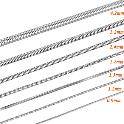 1 piece Stainless steel Round Snake Chain Pendant Necklace For Men Women Necklace Jewelry Badiee Stylez