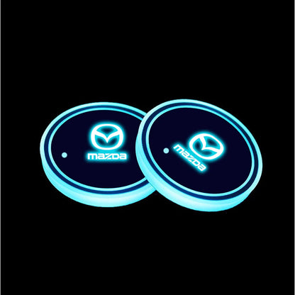 2PCS Car LED Water Cup Mat Drink Holder For Mazda MS Speed CX4 Atenza Axela MX5 CX7 CX5 CX9 RX8 CX30 Bt50 Badiee Stylez