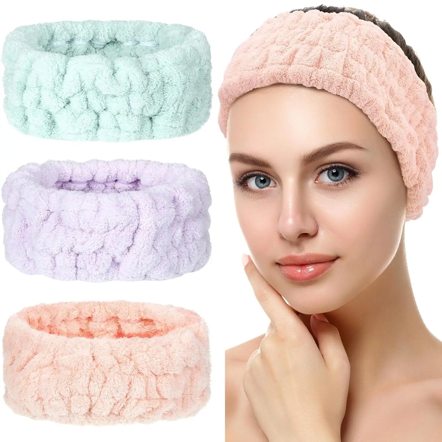 Face Wash Headband Makeup Single Circle Coral Velvet Hair Cover Sports Yoga Hair Accessory For Women 3pcs 3