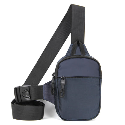 New Sports Chest Bag Men's Ultra-small Mobile Phone Messenger Bag Waist Bag Multi-function Carry-on Bag DEEP BLUE