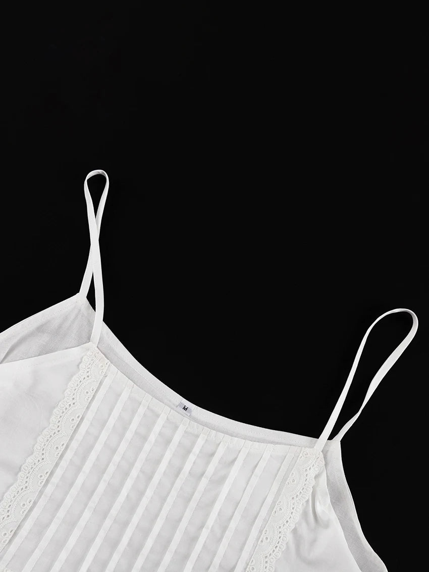 Marthaqiqi Cotton Women'S Nightwear Set Sexy Spaghetti Strap Sleepwear Tank Tops Nightie Backless Nightgowns Shorts Pajamas Suit