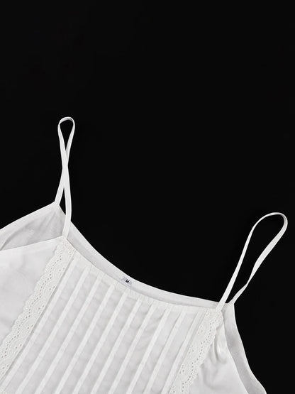 Marthaqiqi Cotton Women'S Nightwear Set Sexy Spaghetti Strap Sleepwear Tank Tops Nightie Backless Nightgowns Shorts Pajamas Suit