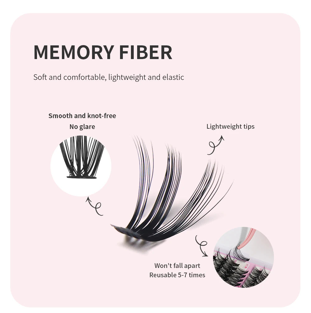 ANNAFRIS 300Pcs DIY Cluster Lash Extension Kit Color individual Lashes Kit with Lash Bond&Seal Remover Tweezers