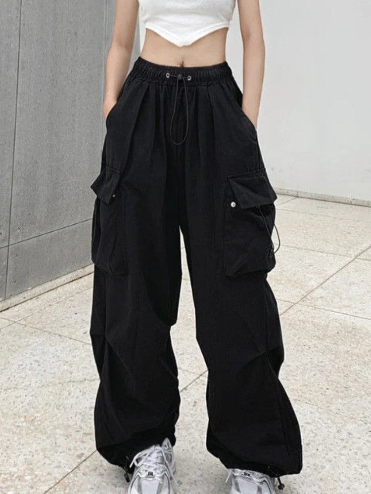 Retro Cargo Pants Women Fashion Streetwear High Waist Thin Casual Sweatpants Harajuku Sports Pants Woman Clothes Trousers Mujer Badiee Stylez
