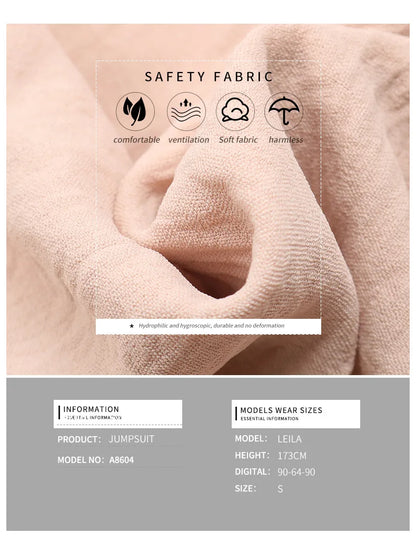 Summer Fashion Splicing Women's Solid Color Sexy Sleeveless Bra Button Tie Waist Casual Comfortable Jumpsuit Shorts 3/4