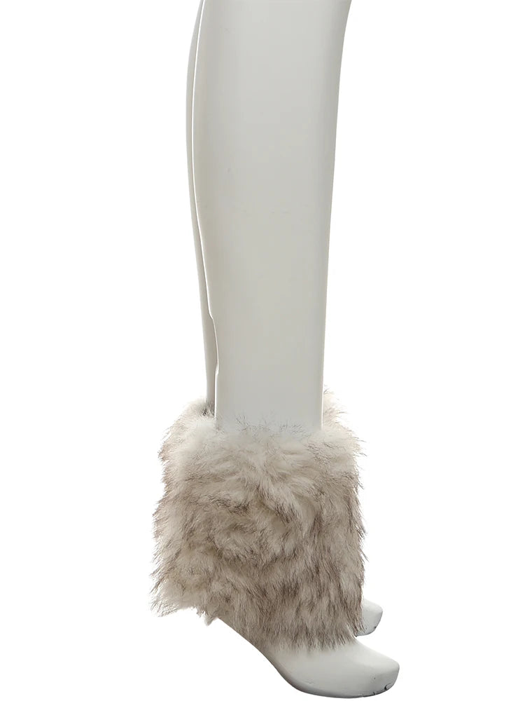 Nibber Autumn Trend Sexy Junpsuits+Furry Foot Cover Woman Low-Neck Full Sleeve Skinny Peach Hip Midnight Party Fashion Clubwear Badiee Stylez