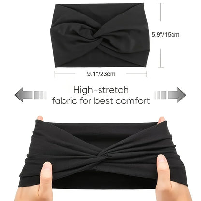 Women Headbands African Wide Hair Wrap Turban Twist Headband for Women Large Sport Workout Stretch Non-slip Big Hair Bands
