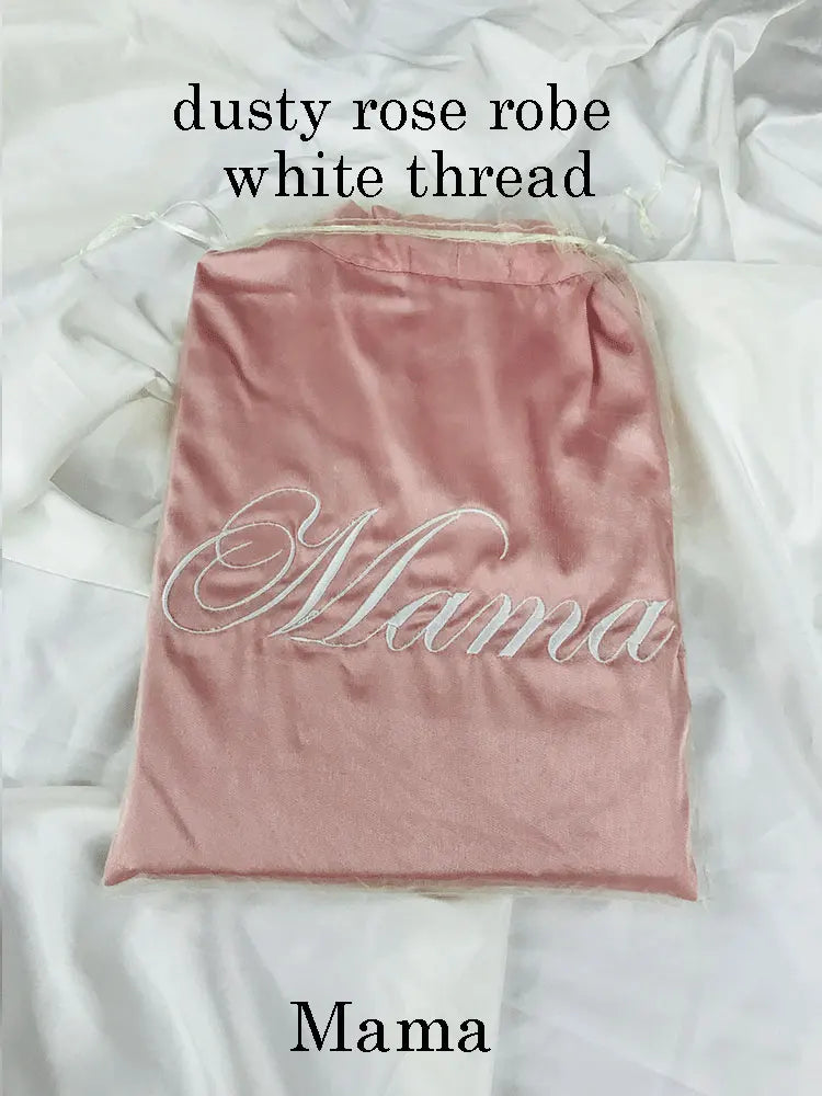 Personalized Embroidered Robe Ruffle Bridesmaids Silk Robes Bride Wedding Day Embroider Kimono Customizable Elements Kimono Robe