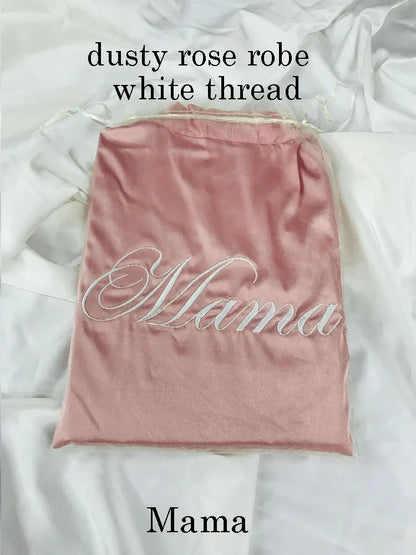 Personalized Embroidered Robe Ruffle Bridesmaids Silk Robes Bride Wedding Day Embroider Kimono Customizable Elements Kimono Robe