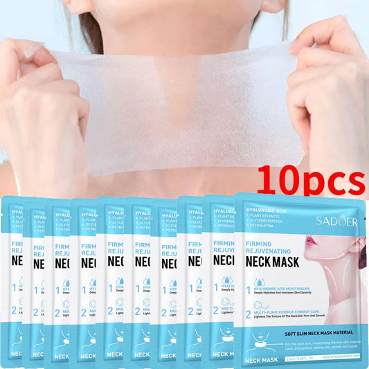 10PCS Collagen Anti Wrinkle Neck Mask Anti Aging Fade Fine Lines Firm Skin Moisturizing Brighten Rejuvenating SkinCare Cosmetics