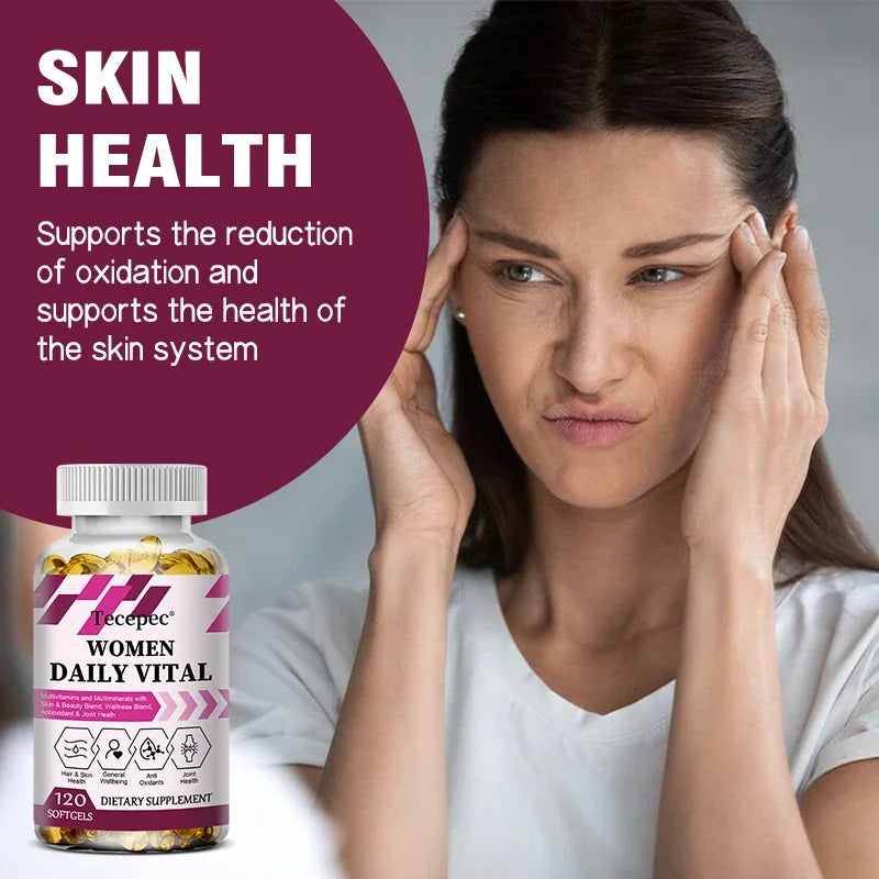 Women's Multivitamin Capsules, Repair Skin, Promote Liver Health, Improve Anemia and Vitamin Deficiency, Boost Energy