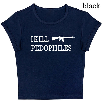 Grunge Punk Hip Hop Y2K Womens T-Shirt Short Sleeve Sexy Slim Chic Fashion Printed Crop Top Gothic Harajuku Emo Girls Streetwear QL776B-Black-luqi