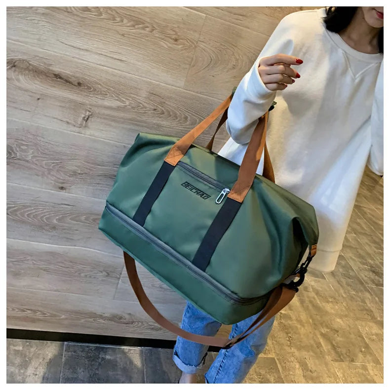 Large Capacity Travel Gym Bag Short-distance Luggage Portable Fitness Bags Shoulder Crossbody Handbags Men's Sports Waterproof B