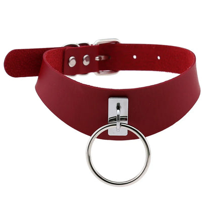 Punk Red Choker Necklace PU Leather Sexy Spiked Neck Strap Clavicle Collar Men Necklaces Hollween Women Y2K Jeweley Gift P027 red